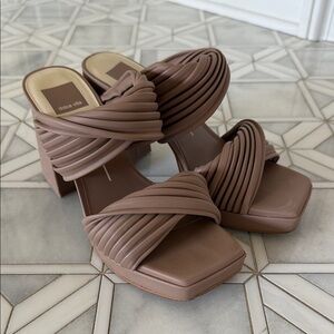 Dolce Vita Tan Pleated Heels